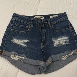 Bullhead denim co jean high-rise short size 23 ripped distressed